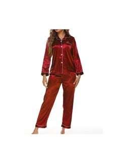 Ms Behave Embroidered Satin PJ Set